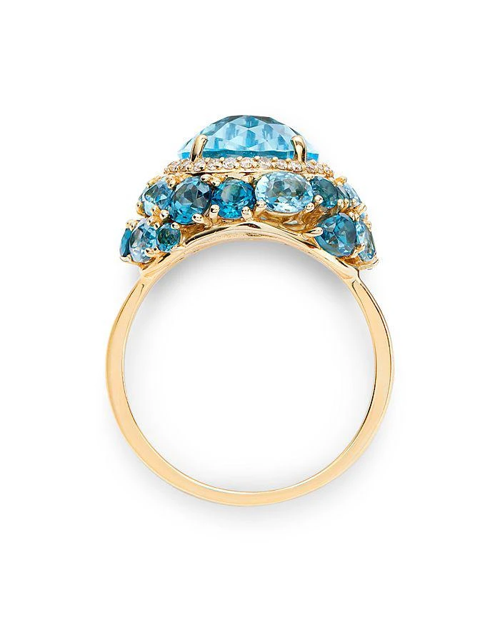 商品Bloomingdale's|Sky, Swiss, & London Blue Topaz and Diamond Pear Halo Cluster Ring in 14K Yellow Gold,价格¥7030,第4张图片详细描述