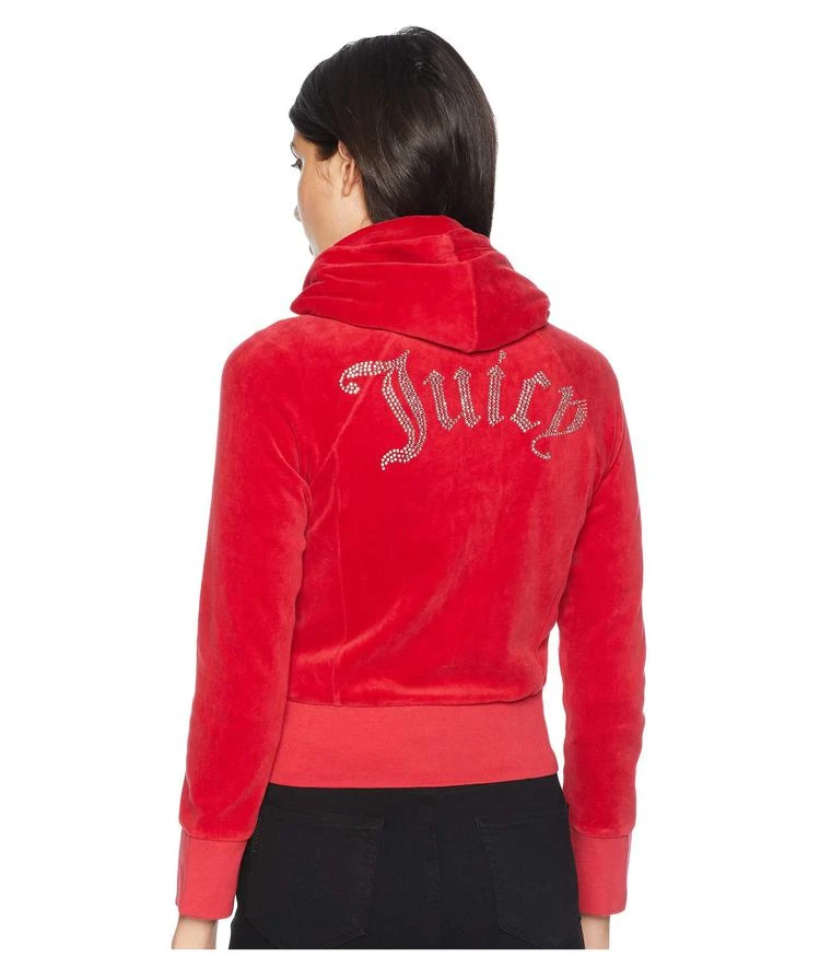 商品Juicy Couture|个性字母图案短款天鹅绒卫衣夹克外套,价格¥511,第3张图片详细描述