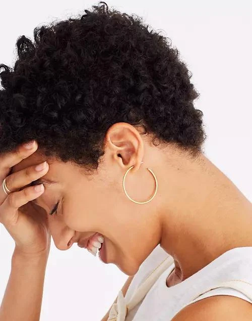 商品Madewell|Medium Hoop Earrings,价格¥142,第2张图片详细描述