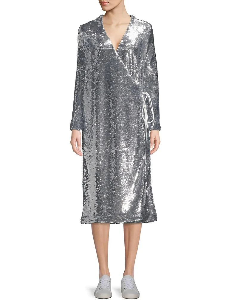 商品Ganni|Sequin Wrap Dress,价格¥1518,第2张图片详细描述