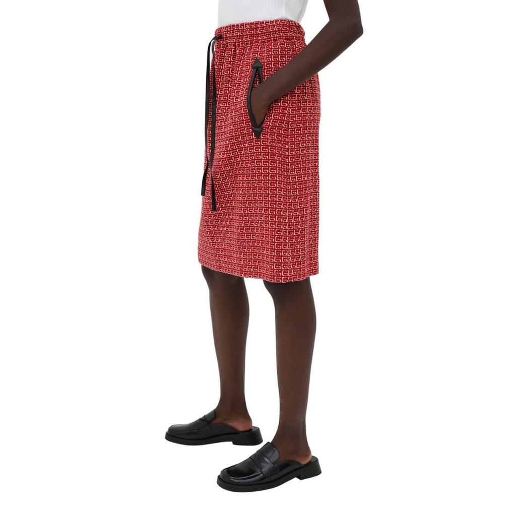 商品Gucci|Red Jacquard GG Drawstring Skirt,价格¥8829,第5张图片详细描述