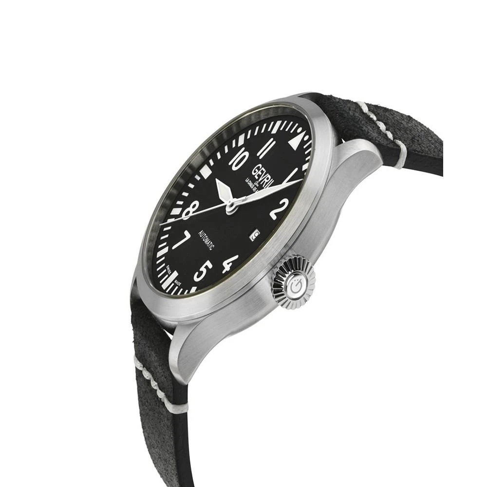 商品Gevril|Men's Vaughn Swiss Automatic Italian Black Leather Strap Watch 44mm,价格¥9942,第2张图片详细描述