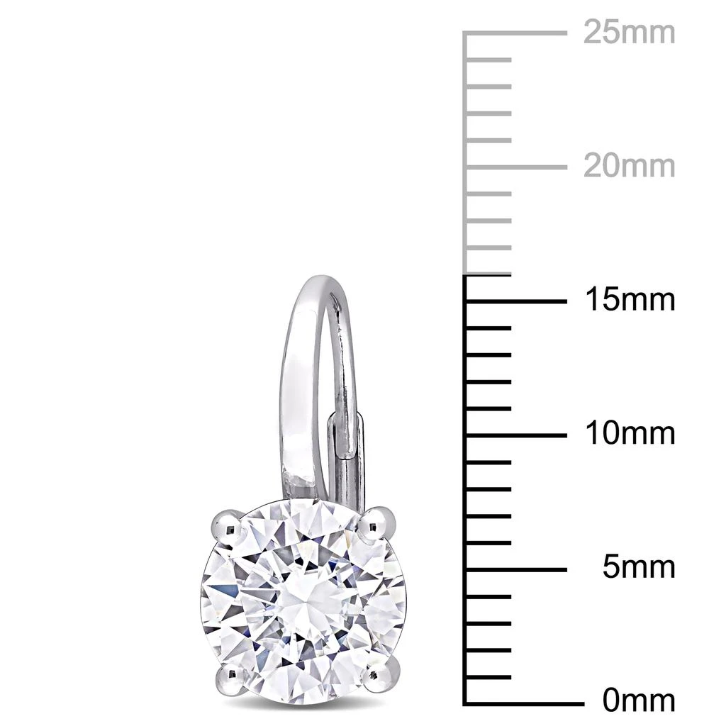 商品Mimi & Max|4ct DEW Created Moissanite Leverback Earrings in 14k White Gold,价格¥4008,第3张图片详细描述