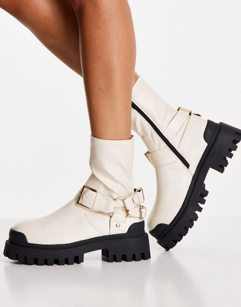 商品ASOS|ASOS DESIGN Almighty harness boots in off white,价格¥251,第2张图片详细描述