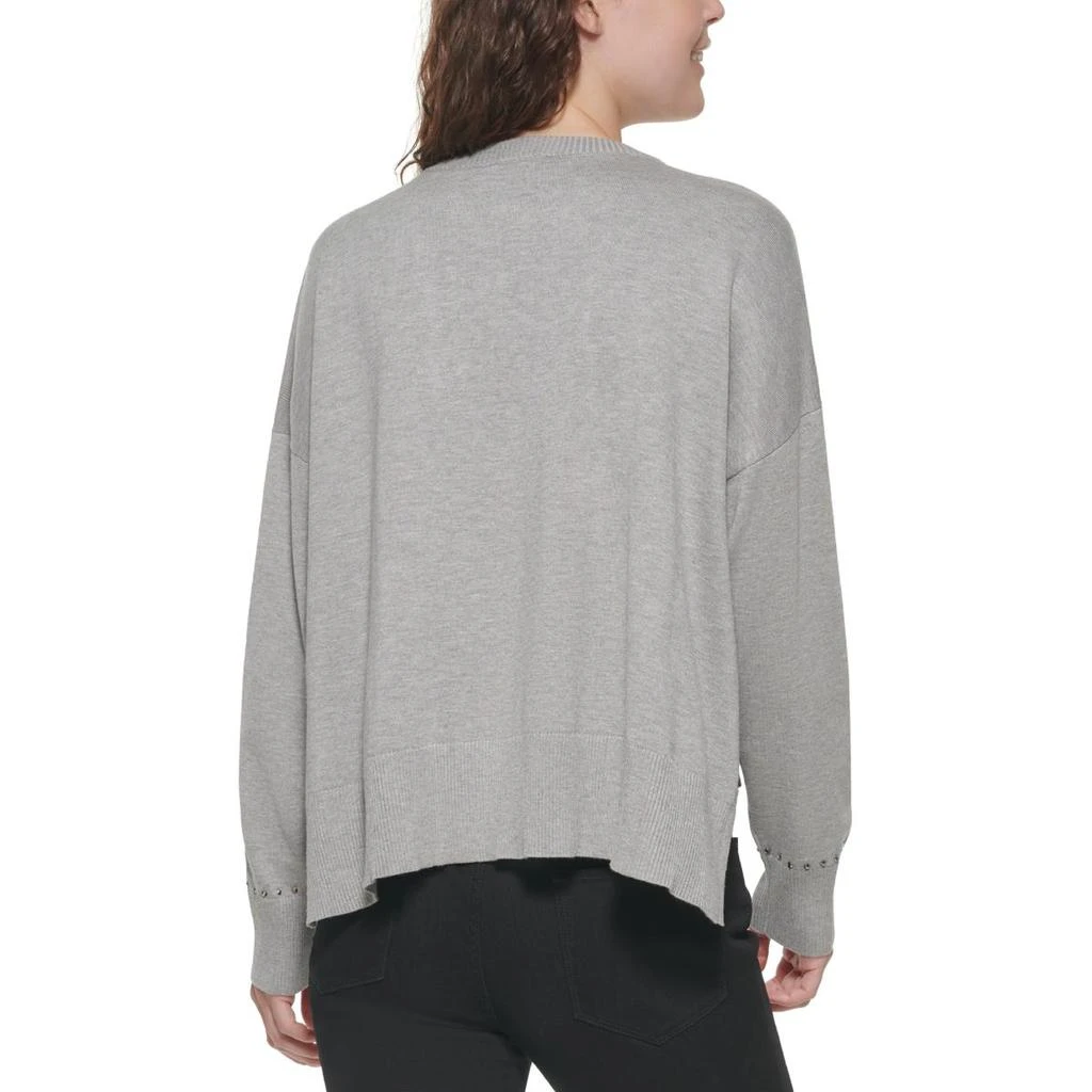 DKNY Womens Studded Crew Neck Pullover Sweater 商品