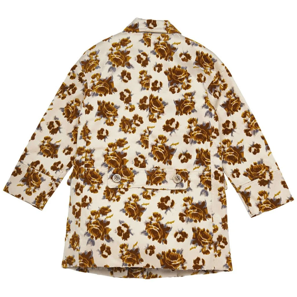 商品Burberry|Girls Ochre  Floral Velvet Jacquard Car Coat,价格¥3798,第2张图片详细描述