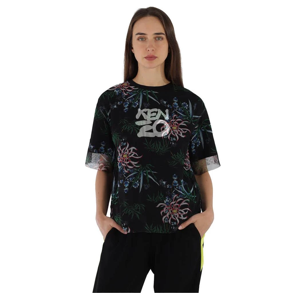 商品Kenzo|Kenzo Ladies Sea Lily Dual Material T-Shirt, Size Medium,价格¥580,第1张图片