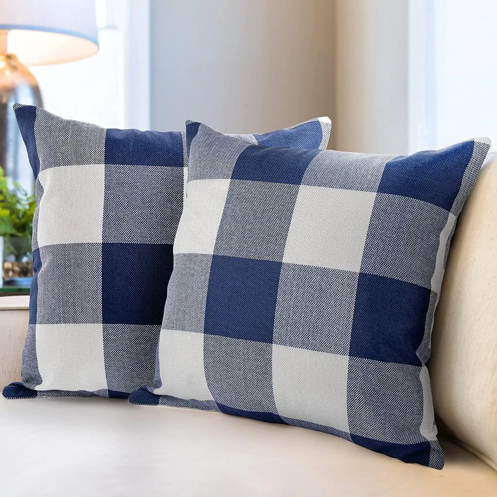 商品Zulay Kitchen|Pack of 2 Buffalo Plaid Throw Pillow Covers (18x18 Inch),价格¥165,第1张图片