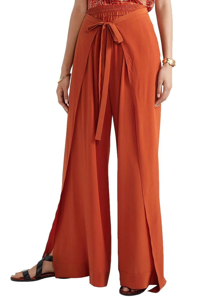商品Chloé|Layered silk-crepe wide-leg pants,价格¥2008,第3张图片详细描述