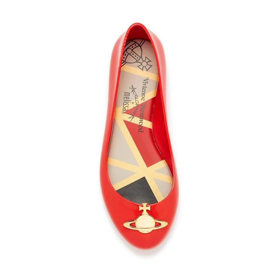 商品Vivienne Westwood|VIVIENNE WESTWOOD FOR MELISSA WOMEN'S SPACE LOVE 16 BALLET FLATS - RED ORB,价格¥680,第3张图片详细描述