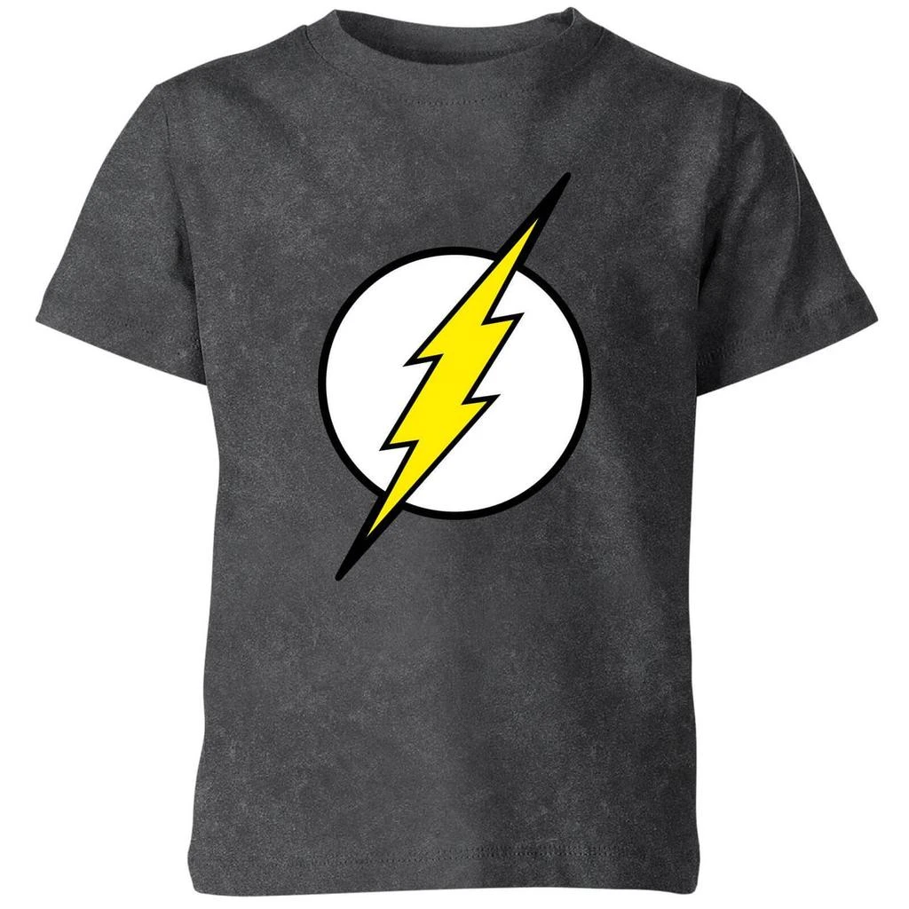 商品Justice League|Justice League Flash Logo Kids' T-Shirt - Black Acid Wash,价格¥171,第1张图片