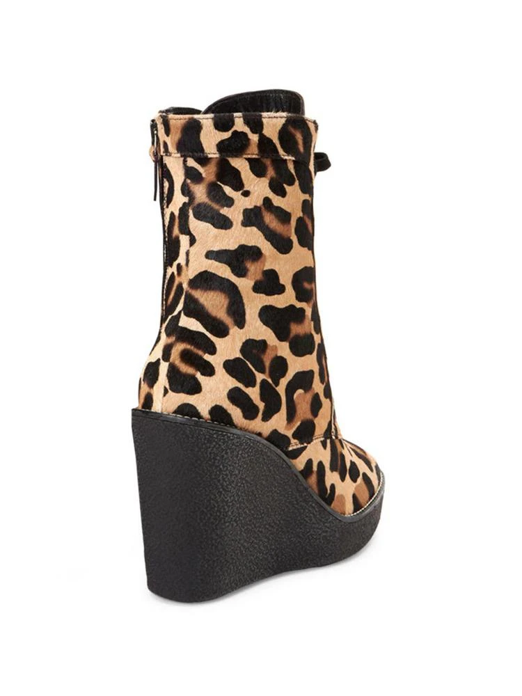 商品Aquatalia|Viviann Leopard-Print Calf Hair Lace-Up Wedge Booties,价格¥4124,第2张图片详细描述