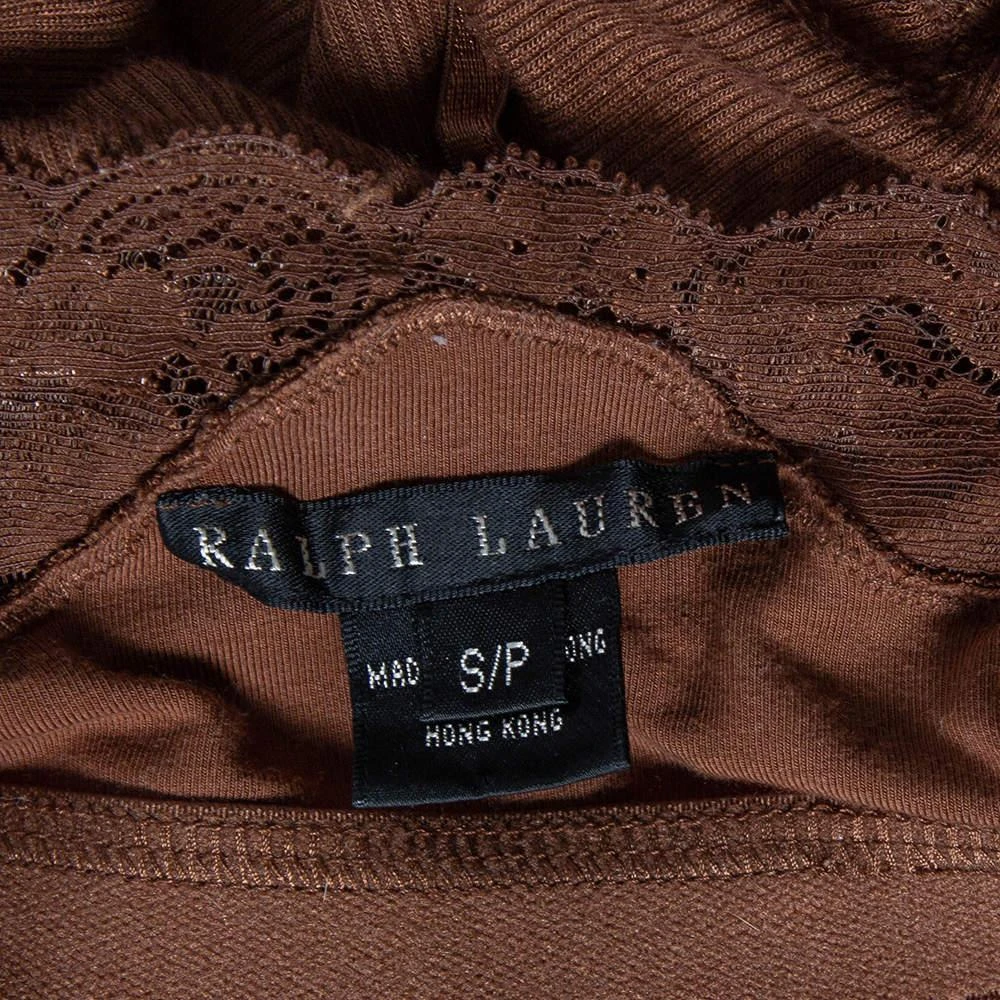 商品[二手商品] Ralph Lauren|Ralph Lauren Brown Knit Lace Detailed Sleeveless Camisole S,价格¥854,第5张图片详细描述