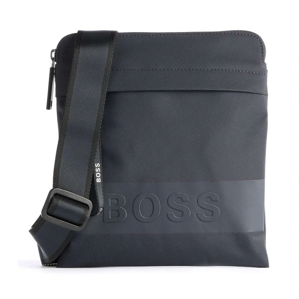 商品[国内直发] Hugo Boss|HUGO BOSS 男士海军蓝色聚酰胺单肩斜挎包 50466416-409,价格¥844,第1张图片