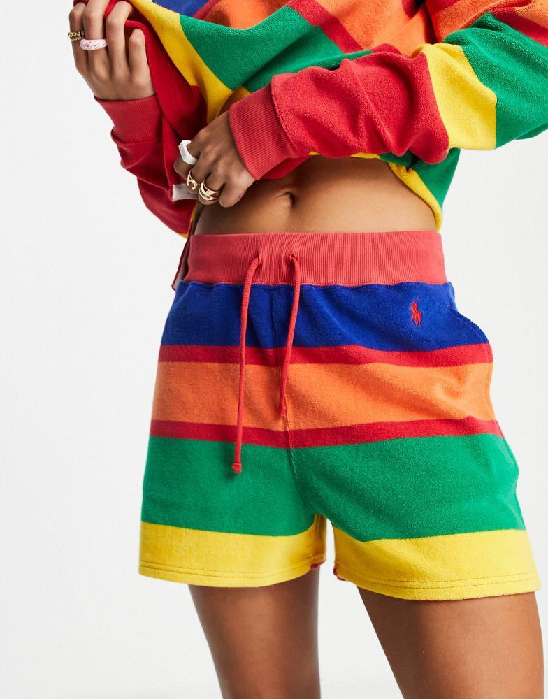 商品Ralph Lauren|Polo Ralph Lauren co-ord terry towelling shorts in multi stripe,价格¥856,第5张图片详细描述