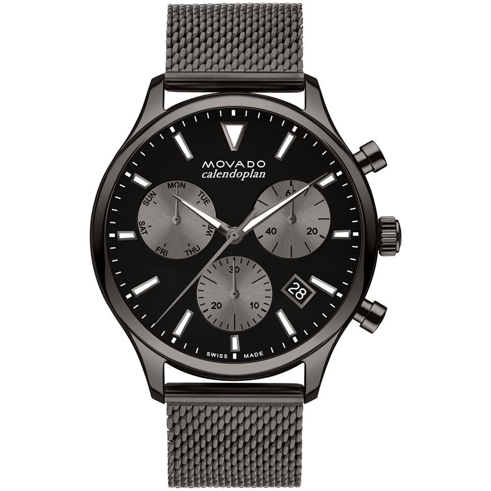 商品Movado|Men's Heritage Ionic Plated Gray Steel Bracelet Watch 43mm,价格¥8189,第1张图片