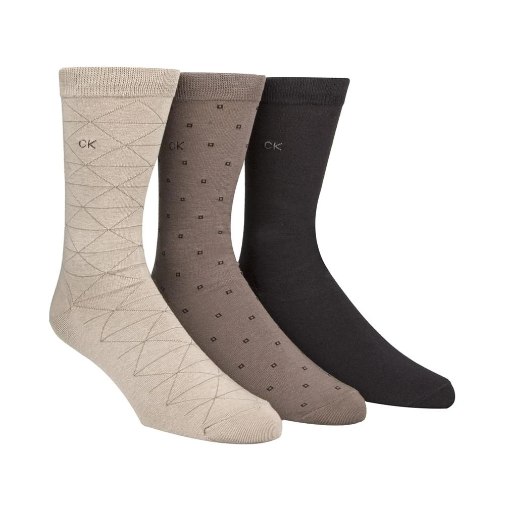 商品Calvin Klein|Men's Socks, Fashion Geometric Crew 3 Pack,价格¥66,第1张图片