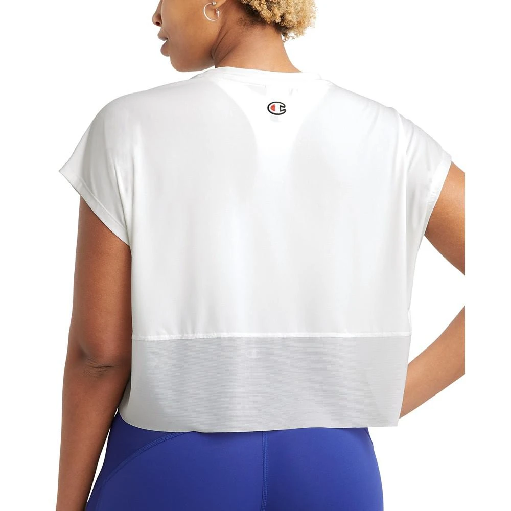 商品CHAMPION|Women's Mesh-Trim Cropped T-Shirt,价格¥91,第2张图片详细描述