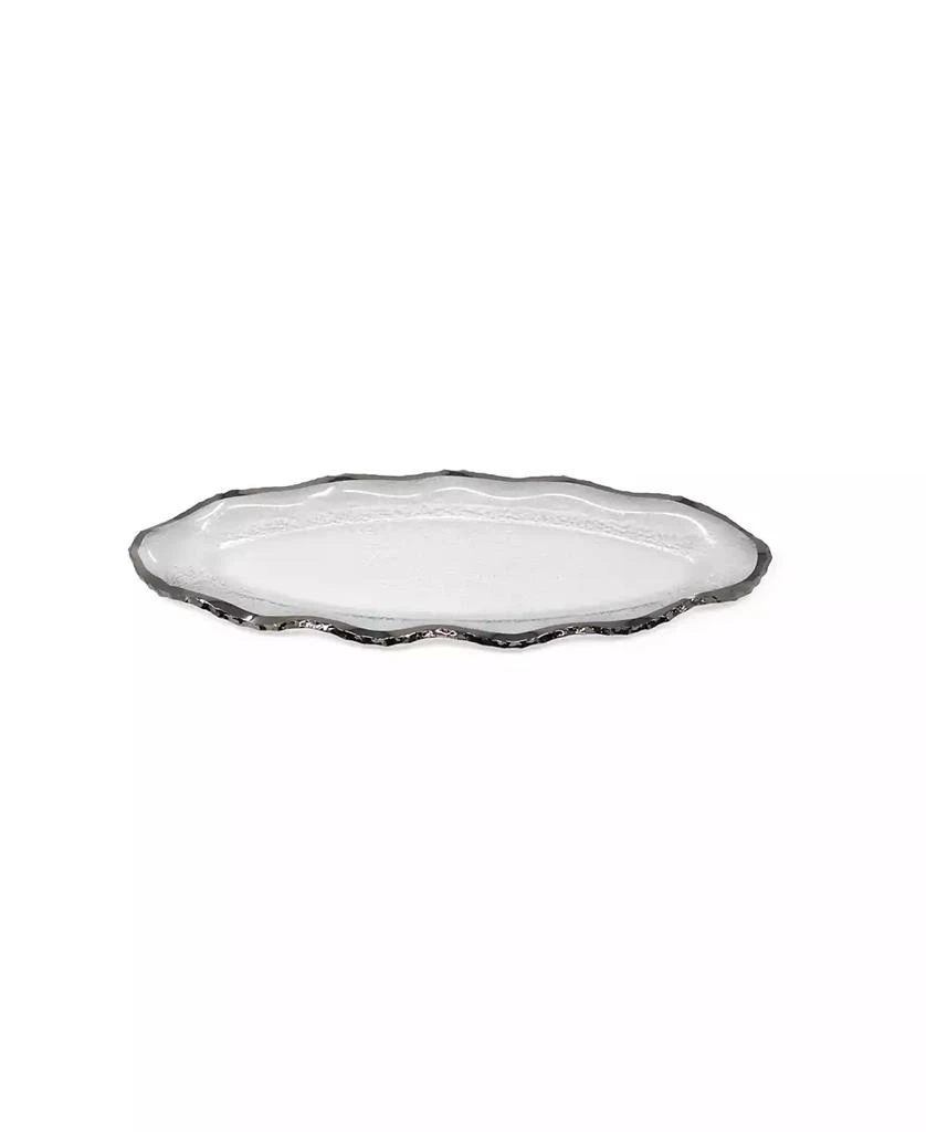 商品Classic Touch|Glass Plate with Silver-Tone Scalloped Rim, 18" L,价格¥327,第3张图片详细描述