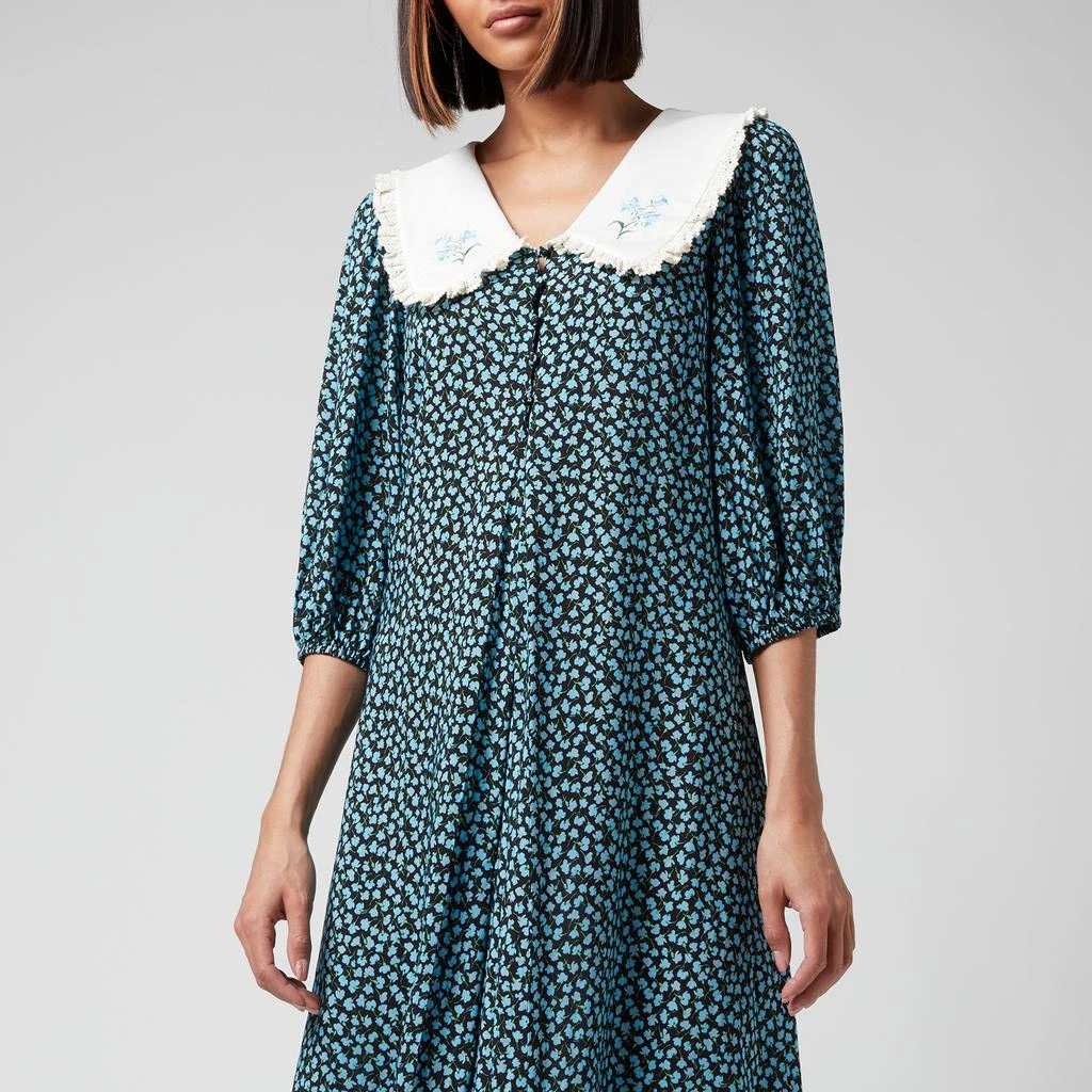 商品Rixo|RIXO Women's Liudmyla Midi Dress - Blue Ditsy Tulip,价格¥1316,第3张图片详细描述