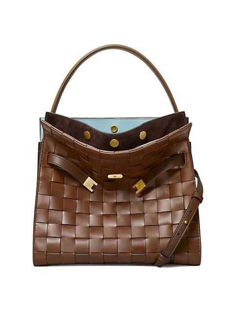 商品Tory Burch|Lee Radziwill Woven Leather Double Bag,价格¥11744,第1张图片