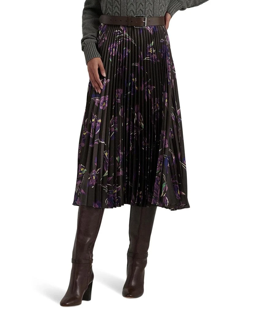 商品Ralph Lauren|Floral Pleated Satin Charmeuse Skirt,价格¥1695,第1张图片