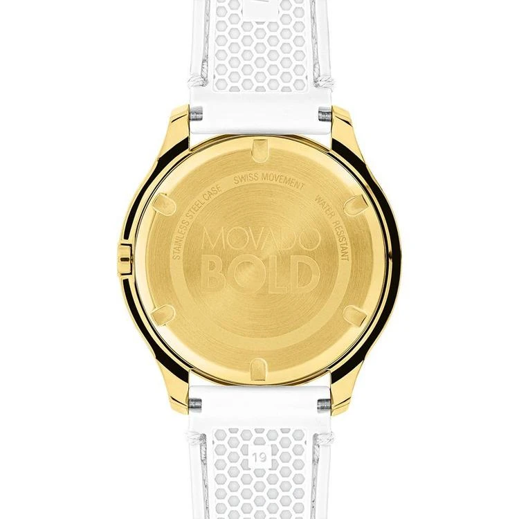商品Movado|Women's Swiss Bold White Silicone Strap Watch 38mm 3600410,价格¥2499,第3张图片详细描述