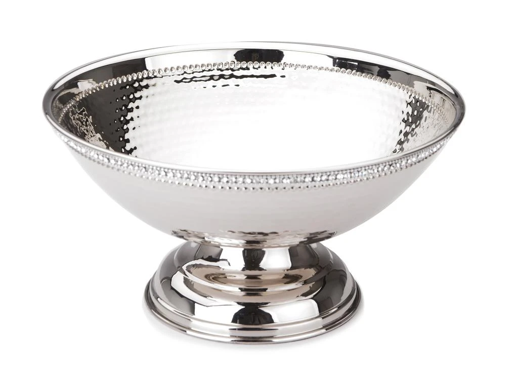 商品Classic Touch Decor|Footed Stainless Steel Bowl with Stones,价格¥936,第1张图片