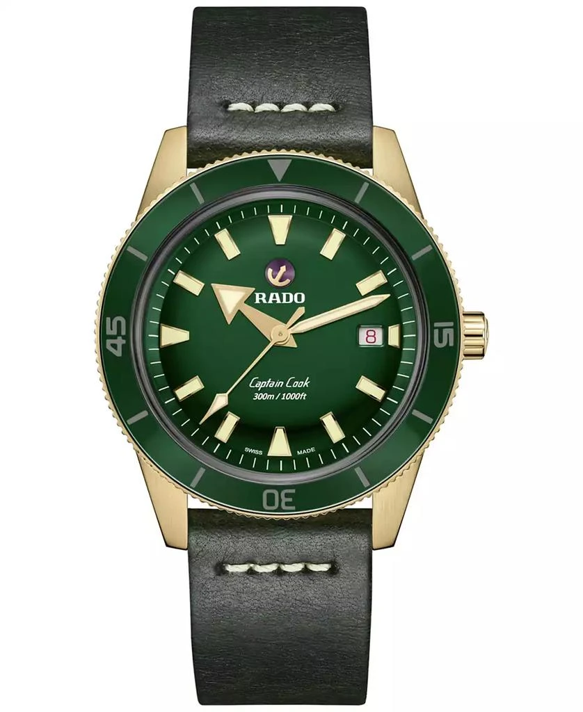 商品Rado|Captain Cook Men's Automatic Green Stainless Steel Strap Watch 42 mm,价格¥22720,第1张图片