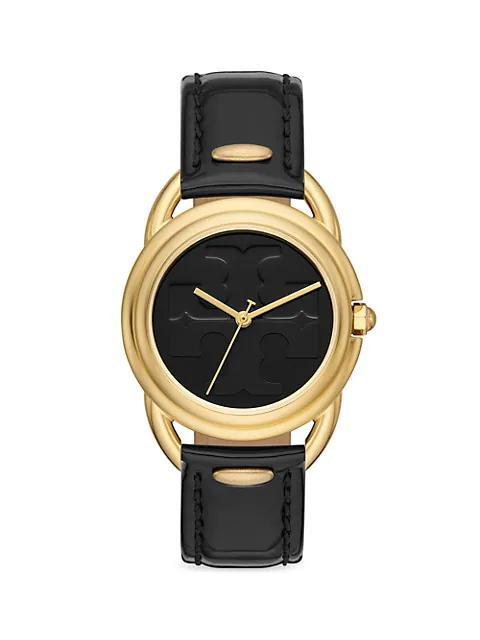 商品Tory Burch|The Miller Goldtone Stainless Steel & Leather Strap Watch,价格¥1870,第1张图片