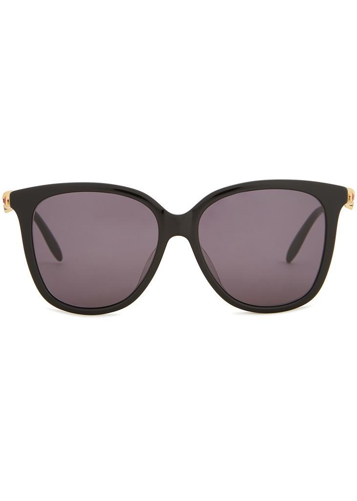 商品Alexander McQueen|Black oversized oval-frame sunglasses,价格¥3039,第4张图片详细描述