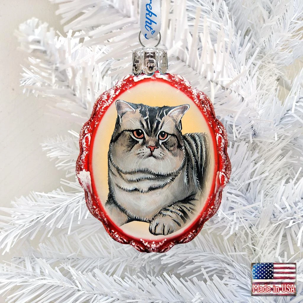 商品Designocracy|Designocracy Grey Tabby Glass Ornament,价格¥198,第3张图片详细描述