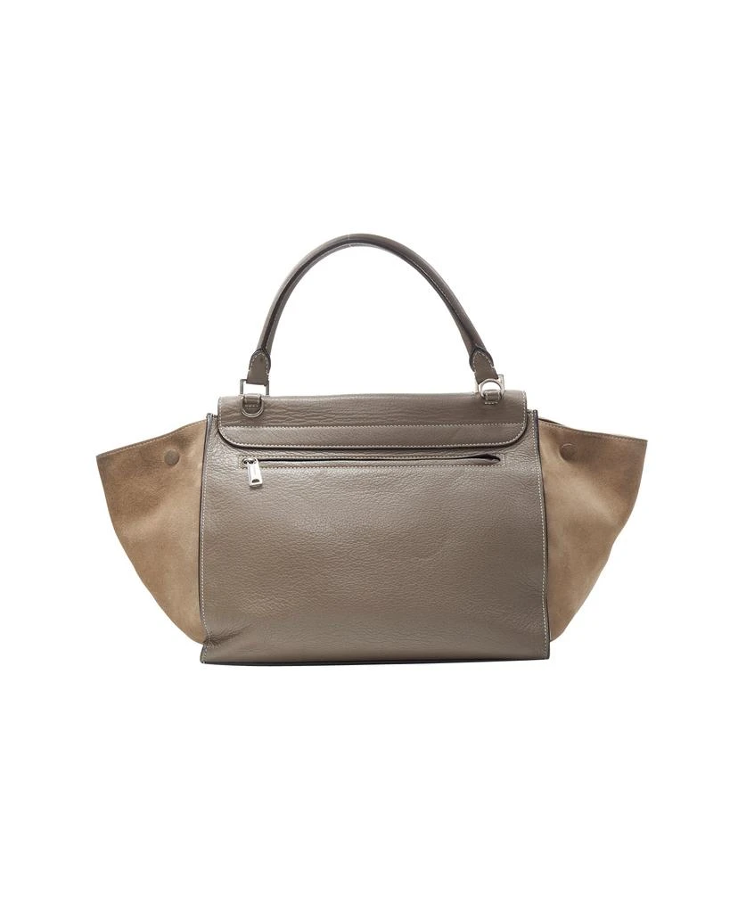 商品[二手商品] Celine|OLD CELINE Trapeze grey leather suede flap top handle flap satchel shoulder bag,价格¥8183,第5张图片详细描述