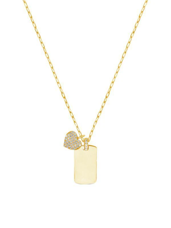 商品Sterling Forever|14K Goldplated Sterling Silver & Cubic Zirconia Pendant Necklace,价格¥668,第1张图片