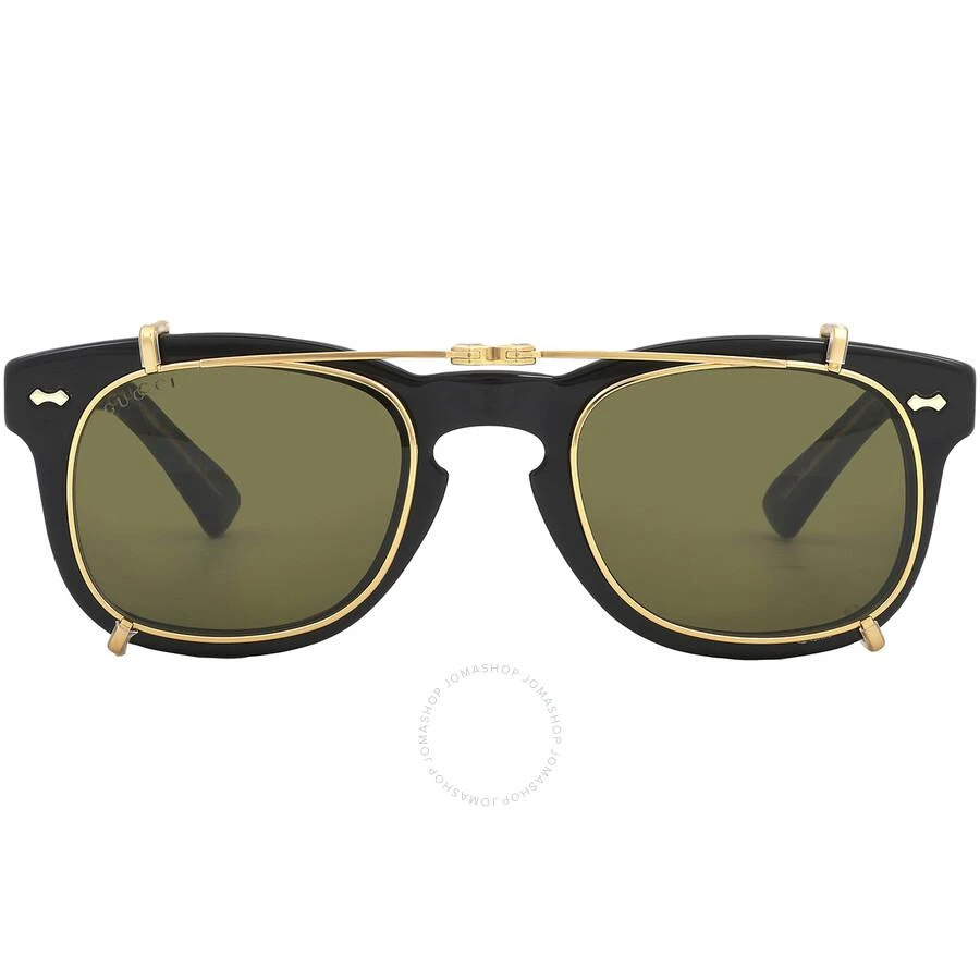 商品Gucci|Yellow With Green Clip On Sport Unisex Sunglasses GG0182S 008 49,价格¥2680,第1张图片