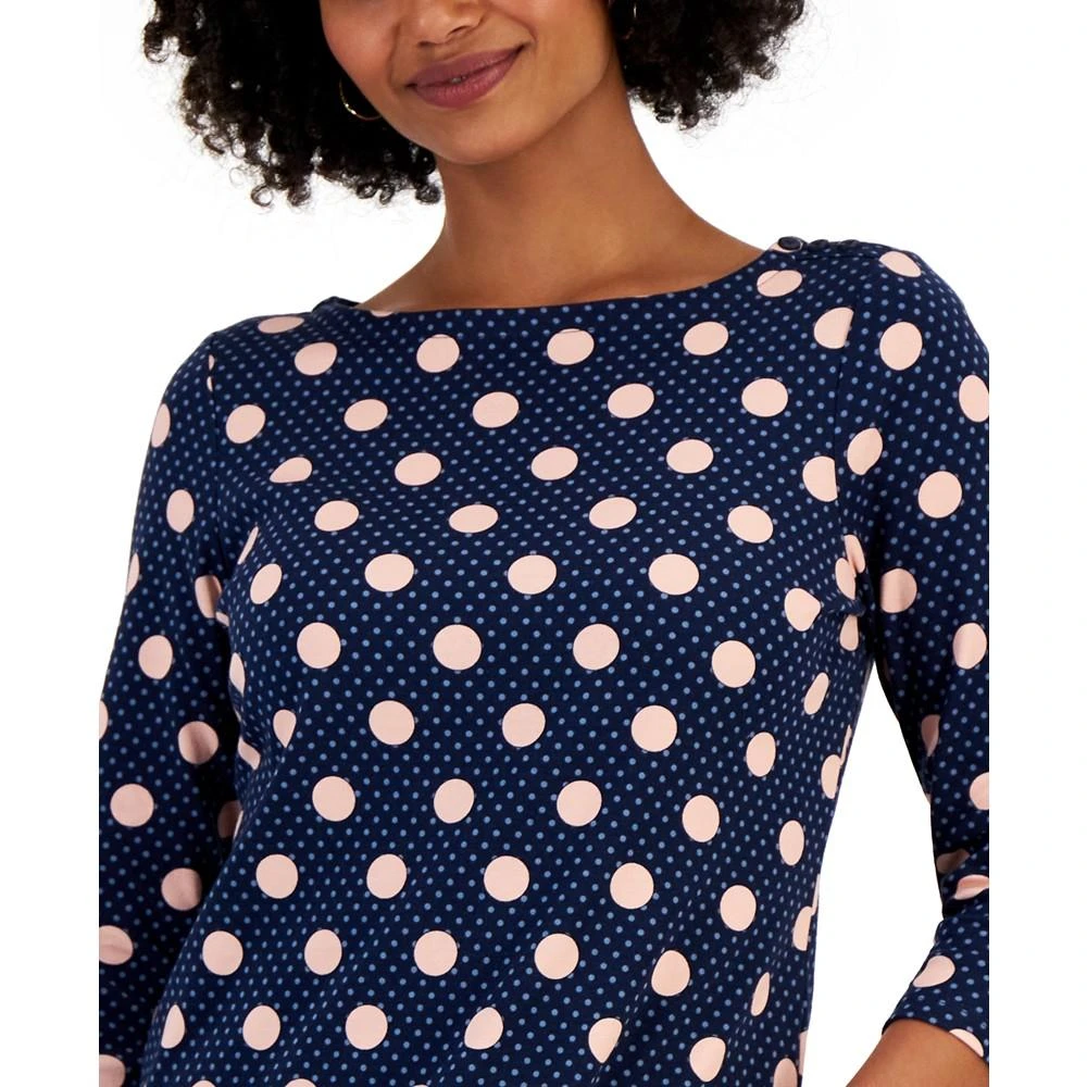 商品Charter Club|Women's Printed Boat-Neck Top, Created for Macy's,价格¥76,第3张图片详细描述