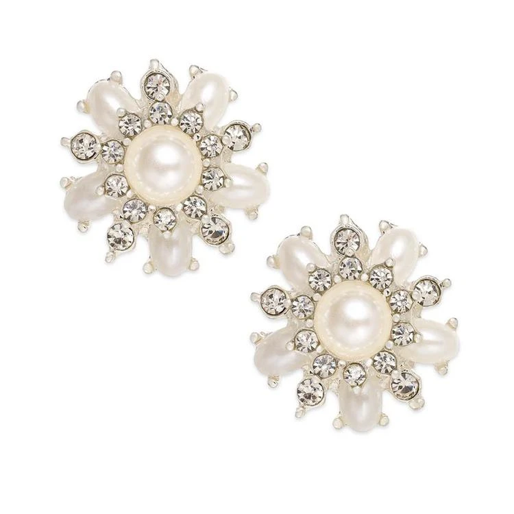 商品Charter Club|Silver-Tone Imitation Pearl Cluster Clip-On Earrings 珍珠耳夹,价格¥160,第1张图片