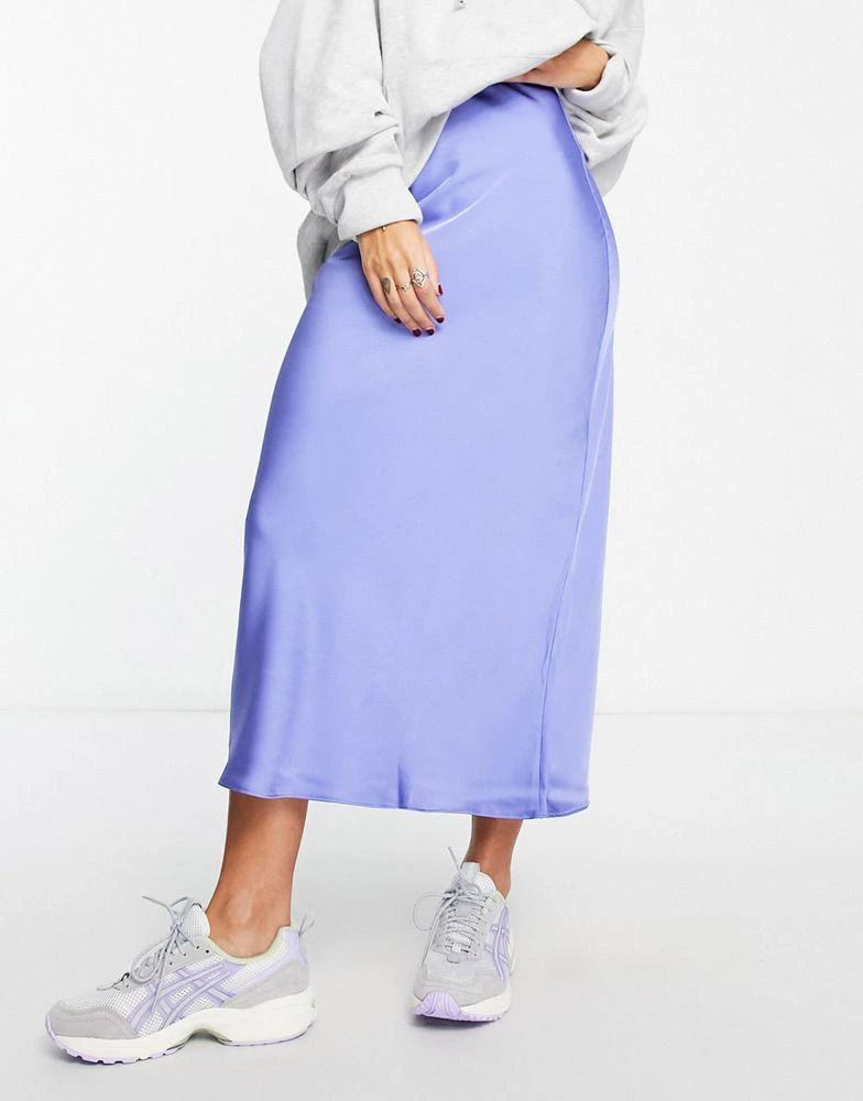商品ASOS|ASOS DESIGN satin bias midi skirt in periwinkle,价格¥305,第1张图片