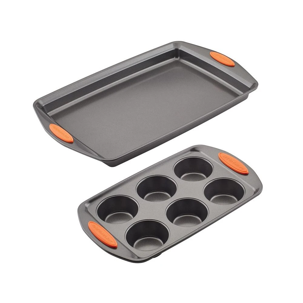 商品Rachael Ray|Yum-o! Nonstick 2-Pc. Bakeware Oven Lovin’ 6-Cup Muffin Pan and Crispy Sheet Pan Se,价格¥298,第1张图片