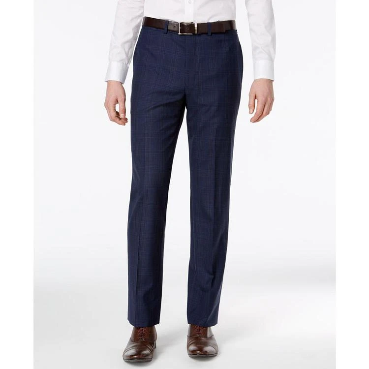 商品Calvin Klein|X-Fit Men's Dark Blue Plaid Slim Fit Suit,价格¥1465,第3张图片详细描述
