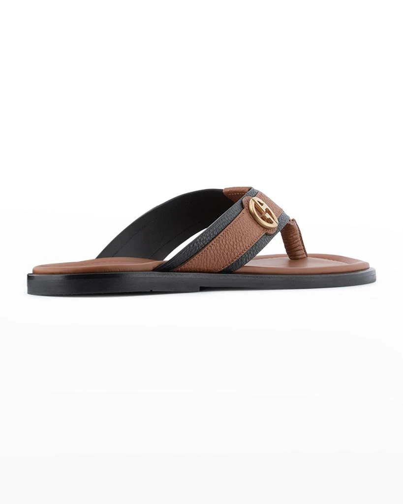 商品Giorgio Armani|Men's Leather Logo Thong Sandals,价格¥4387,第3张图片详细描述