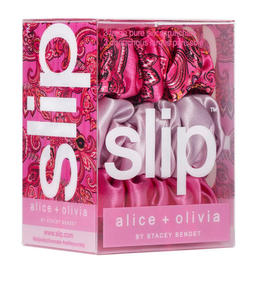 x Alice + Olivia Large Pure Silk Scrunchies (Set of 3)商品第3张图片规格展示