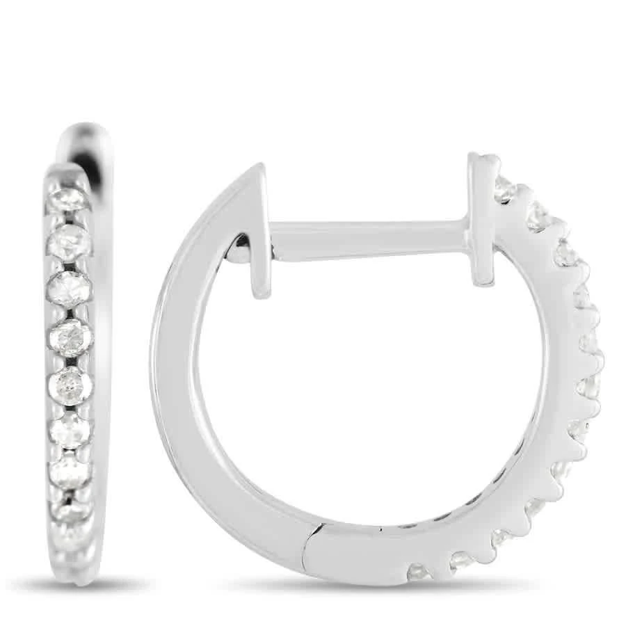 商品LB Exclusive|14K White Gold 0.12 ct Diamond Small Hoop Earrings,价格¥1857,第2张图片详细描述