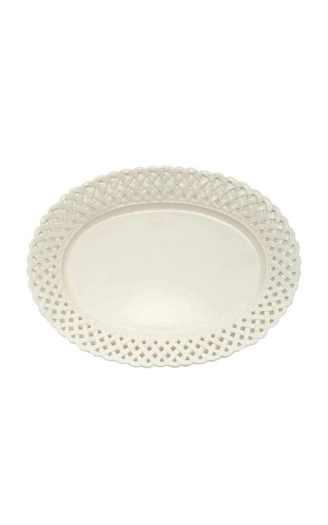 商品MoDA|Moda Domus - Openwork Creamware Serving Tray - White - Moda Operandi,价格¥1112,第1张图片