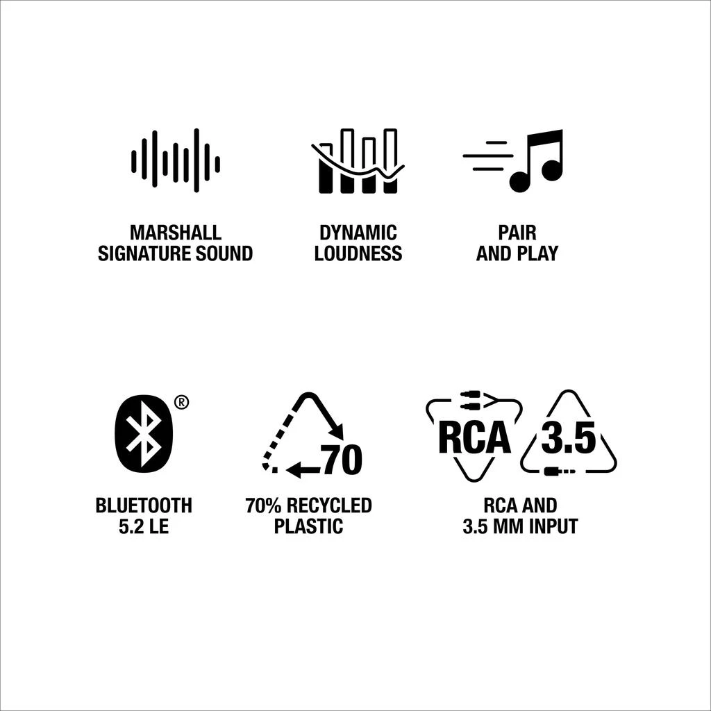 Marshall Stanmore III Bluetooth Home Speaker - Loud Stereo Sound with Bass and Treble Controls | Plug-in Powered | Record Player Compatible | RCA and 3.5 mm Aux Inputs - Black 商品
