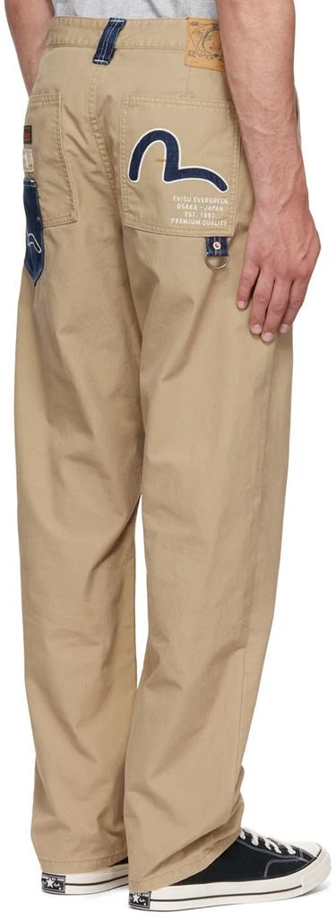 商品Evisu|Beige Cotton Trousers,价格¥784,第3张图片详细描述