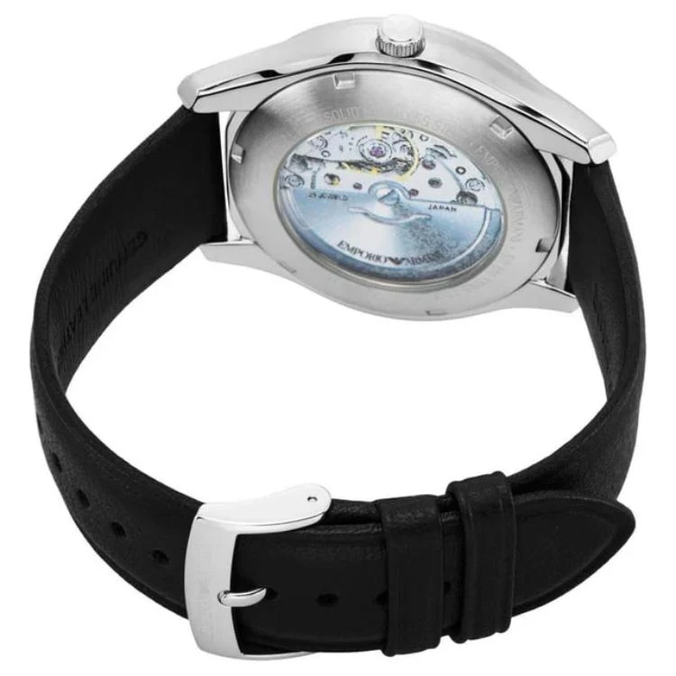 商品[国内直发] Emporio Armani|阿玛尼 腕表 自动机械机芯 皮革表带 41mm 白色表盘 男表 50米防水,价格¥2093,第4张图片详细描述