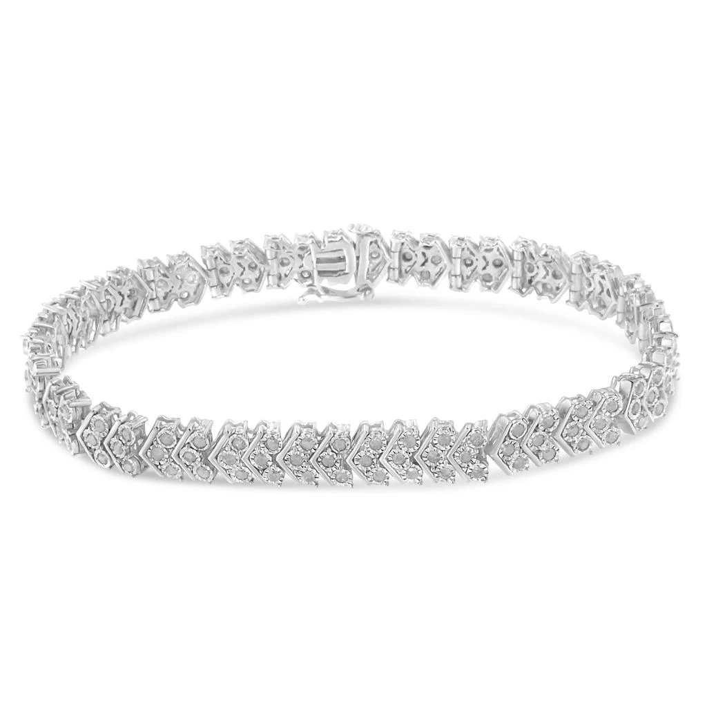 商品Haus of Brilliance|.925 Sterling Silver 2.0 Cttw Diamond Miracle-Set Nested Chevron Link 7" Tennis Bracelet,价格¥4084,第2张图片详细描述