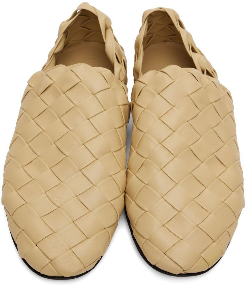 商品Bottega Veneta|Beige Intrecaccio Lagoon Slippers,价格¥15548,第7张图片详细描述