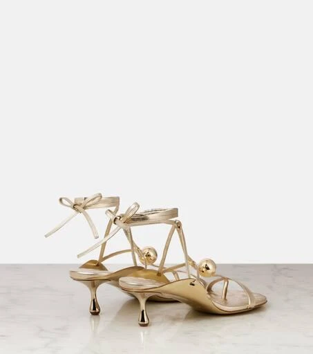 商品Jimmy Choo|Zyra 50 metallic leather sandals,价格¥9600,第2张图片详细描述